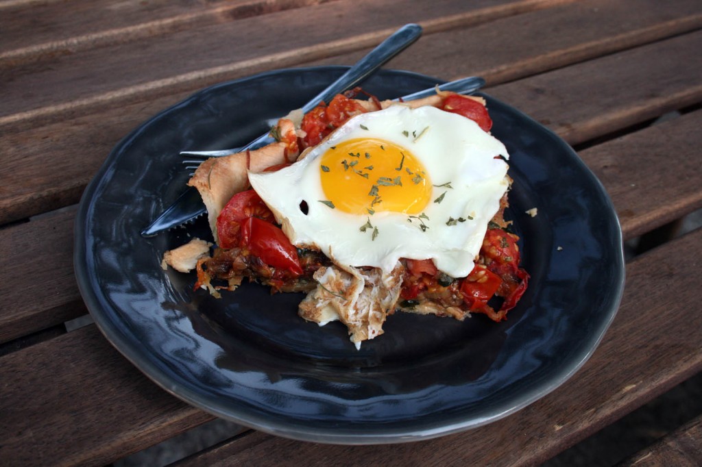 Tomato Fennel Tart with Sunny-Side Up Egg